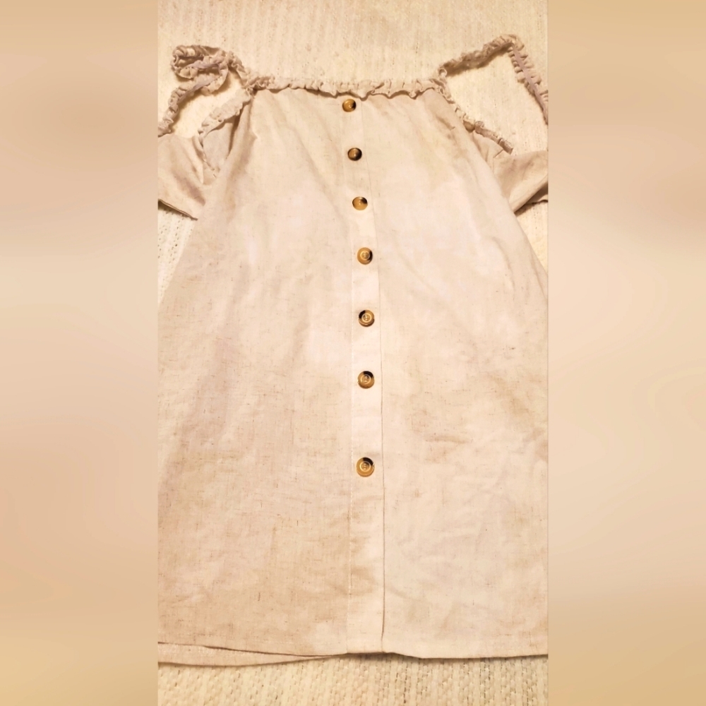 Tan back tie dress large